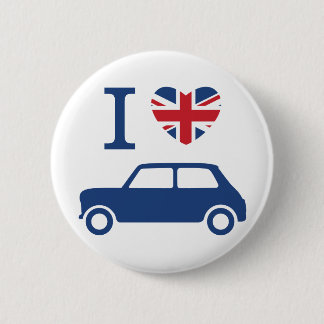 Badge Rond 5 Cm I love Mini Coopers - Blue 