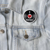 Badge Rond 5 Cm I Love Music Art (En situation)