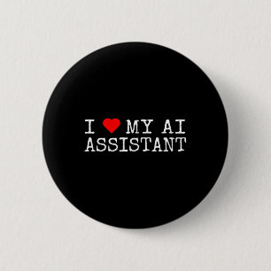 Badge Rond 5 Cm I Love My Ai Istant - I Heart My Ai Istant Funny J