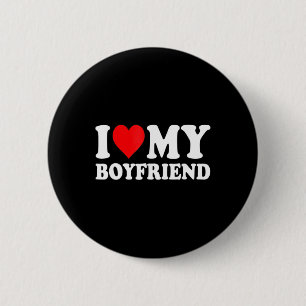 Badge Rond 5 Cm I Love My Boyfriend Amusant Valentine Red Heart Lo