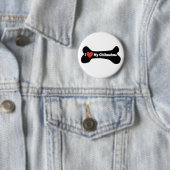 Badge Rond 5 Cm I Love My Chihuahua - Chien Bone (En situation)