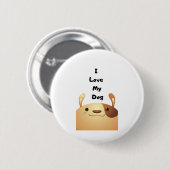Badge Rond 5 Cm I Love My Dog - b (Devant & derrière)