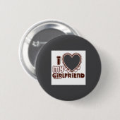 Badge Rond 5 Cm I Love My Girlfriend  (Devant & derrière)