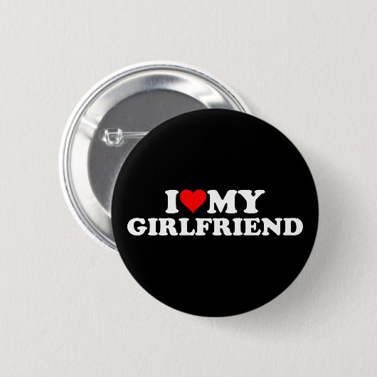 Badge Rond 5 Cm I Love My Girlfriend 3BK1 (Devant & derrière)