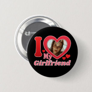 Badge Rond 5 Cm I Love My Girlfriend Petit ami Femme Mari Photo