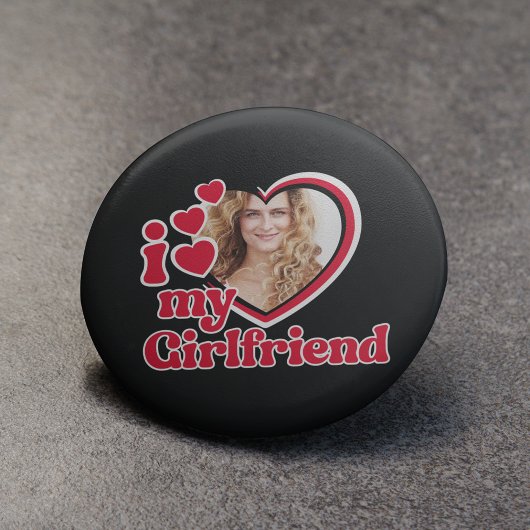 Badge Rond 5 Cm I Love My Girlfriend Photo