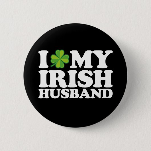 Badge Rond 5 Cm I Love My Irish Husband Couple St Patrick's Day (Devant)