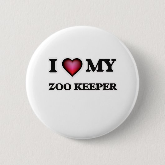 Badge Rond 5 Cm I love my Zoo Keeper (Devant)