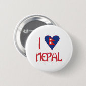Badge Rond 5 Cm I Love Nepal (Devant & derrière)