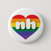 Badge Rond 5 Cm I Love New Hampshire Rainbow Heart (Devant)