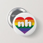 Badge Rond 5 Cm I Love New Hampshire Rainbow Heart (Devant & derrière)