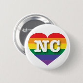 Badge Rond 5 Cm I Love North Carolina Rainbow Heart (Devant & derrière)