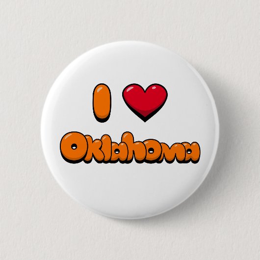 Badge Rond 5 Cm I Love Oklahoma (Devant)