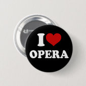 Badge Rond 5 Cm I Love Opera (Devant & derrière)