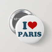 Badge Rond 5 Cm I Love Paris (Devant & derrière)