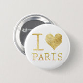 Badge Rond 5 Cm I Love Paris (Devant & derrière)