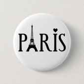 Badge Rond 5 Cm I Love Paris (Devant)