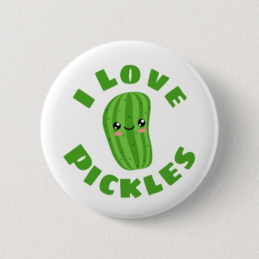 Badge Rond 5 Cm I love Pickles (Devant)