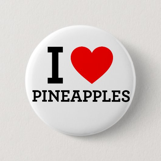 Badge Rond 5 Cm I Love Pineapples (Devant)
