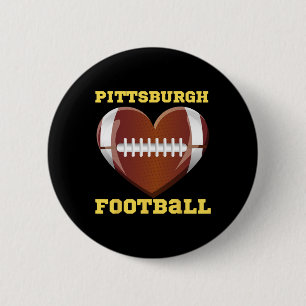 Badge Rond 5 Cm I Love Pittsburgh Football Heart Women Toddler Gir
