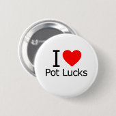 Badge Rond 5 Cm I Love Potlucks (Devant & derrière)