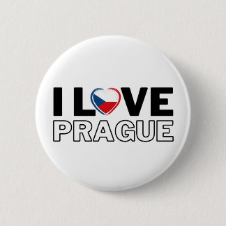 Badge Rond 5 Cm I LOVE PRAGUE - For real Praguers!