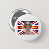 Badge Rond 5 Cm I Love Princess Diana (Devant & derrière)