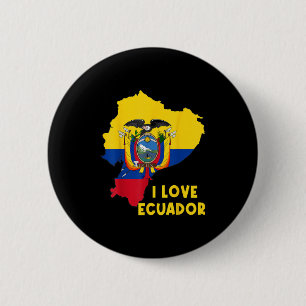 Badge Rond 5 Cm I Love Quito Hello Ecuador Carte Drapeau Fière Ecu