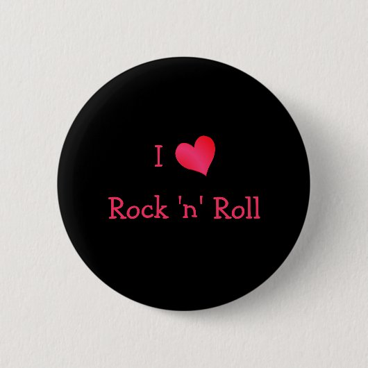 Badge Rond 5 Cm I Love Rock 'n' Roll (Devant)