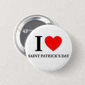 Badge Rond 5 Cm I Love Saint Patrick's Day (Devant & derrière)