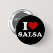 Badge Rond 5 Cm I Love Salsa (Devant & derrière)