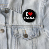 Badge Rond 5 Cm I Love Salsa (En situation)