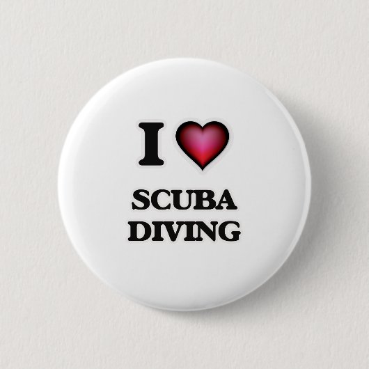 Badge Rond 5 Cm I Love Scuba Diving (Devant)