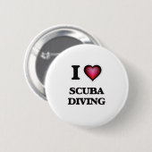 Badge Rond 5 Cm I Love Scuba Diving (Devant & derrière)