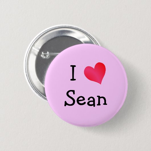 Badge Rond 5 Cm I Love Sean (Devant & derrière)