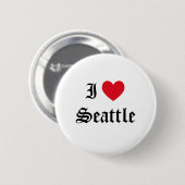Badge Rond 5 Cm I Love Seattle (Devant & derrière)