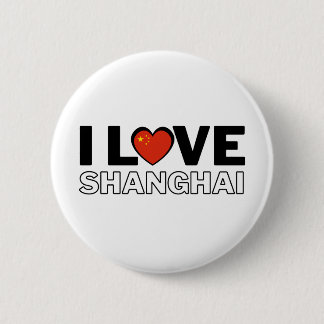 Badge Rond 5 Cm I LOVE SHANGHAI - For real Shanghainese!