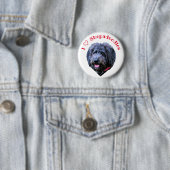 Badge Rond 5 Cm I Love Shepadoodles Chien Bouton blanc (En situation)