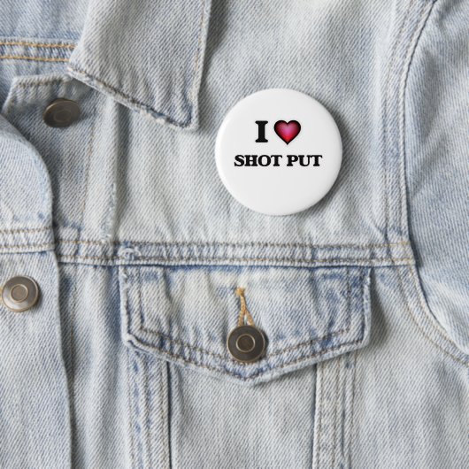 Badge Rond 5 Cm I Love Shot Put (En situation)