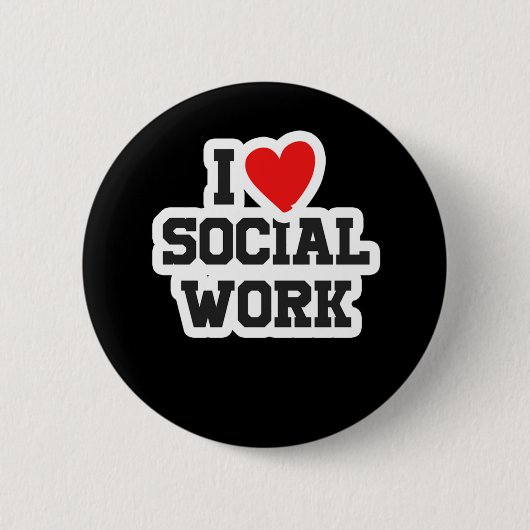 Badge Rond 5 Cm I Love Social Worker Liberal Venin (Devant)