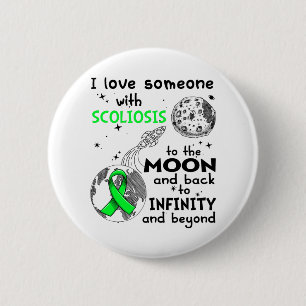 Badge Rond 5 Cm I love Someone with Scoliosis Awareness