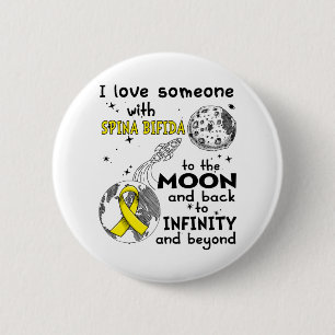 Badge Rond 5 Cm I love Someone with Spina Bifida Awareness