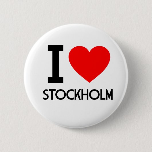 Badge Rond 5 Cm I Love Stockholm (Devant)