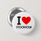 Badge Rond 5 Cm I Love Stockholm (Devant & derrière)