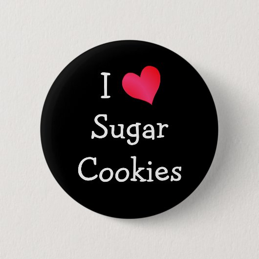 Badge Rond 5 Cm I Love Sugar Cookies Button (Devant)