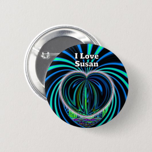 Badge Rond 5 Cm I Love Susan (vous pouvez changer les mots) (Devant & derrière)