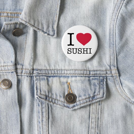 BADGE ROND 5 CM I LOVE SUSHI (En situation)