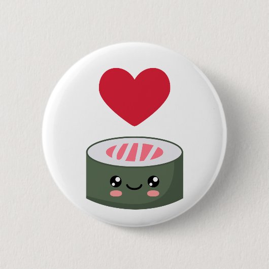 Badge Rond 5 Cm I love Sushi (Devant)