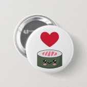 Badge Rond 5 Cm I love Sushi (Devant & derrière)