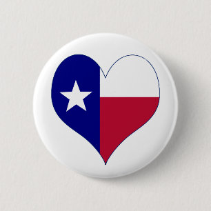 Badge Rond 5 Cm I Love Texas Flag Heart
